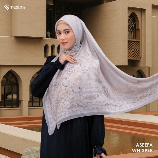 Image of TAZBIYA SCARF - ASEEFA SERIES I TAZBIYA HIJAB VOAL MOTIF JAHIT TEPI