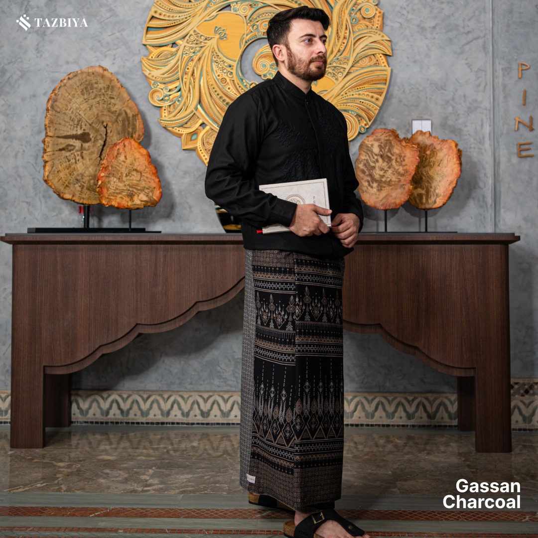 TAZBIYA PRAYER-SET SARUNG KATUN GASSAN SERIES I SARUNG LAKI LAKI DEWASA MOTIF