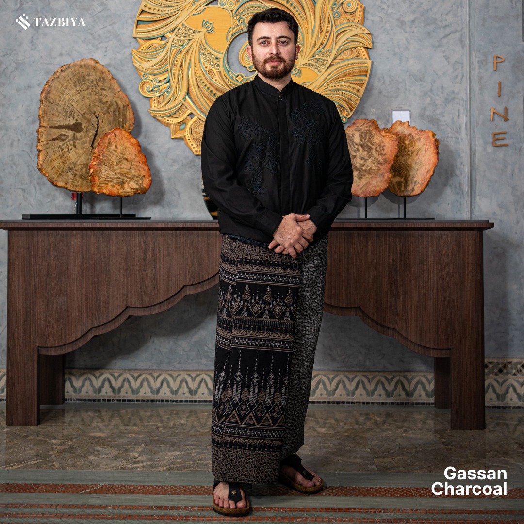 TAZBIYA PRAYER-SET SARUNG KATUN GASSAN SERIES I SARUNG LAKI LAKI DEWASA MOTIF