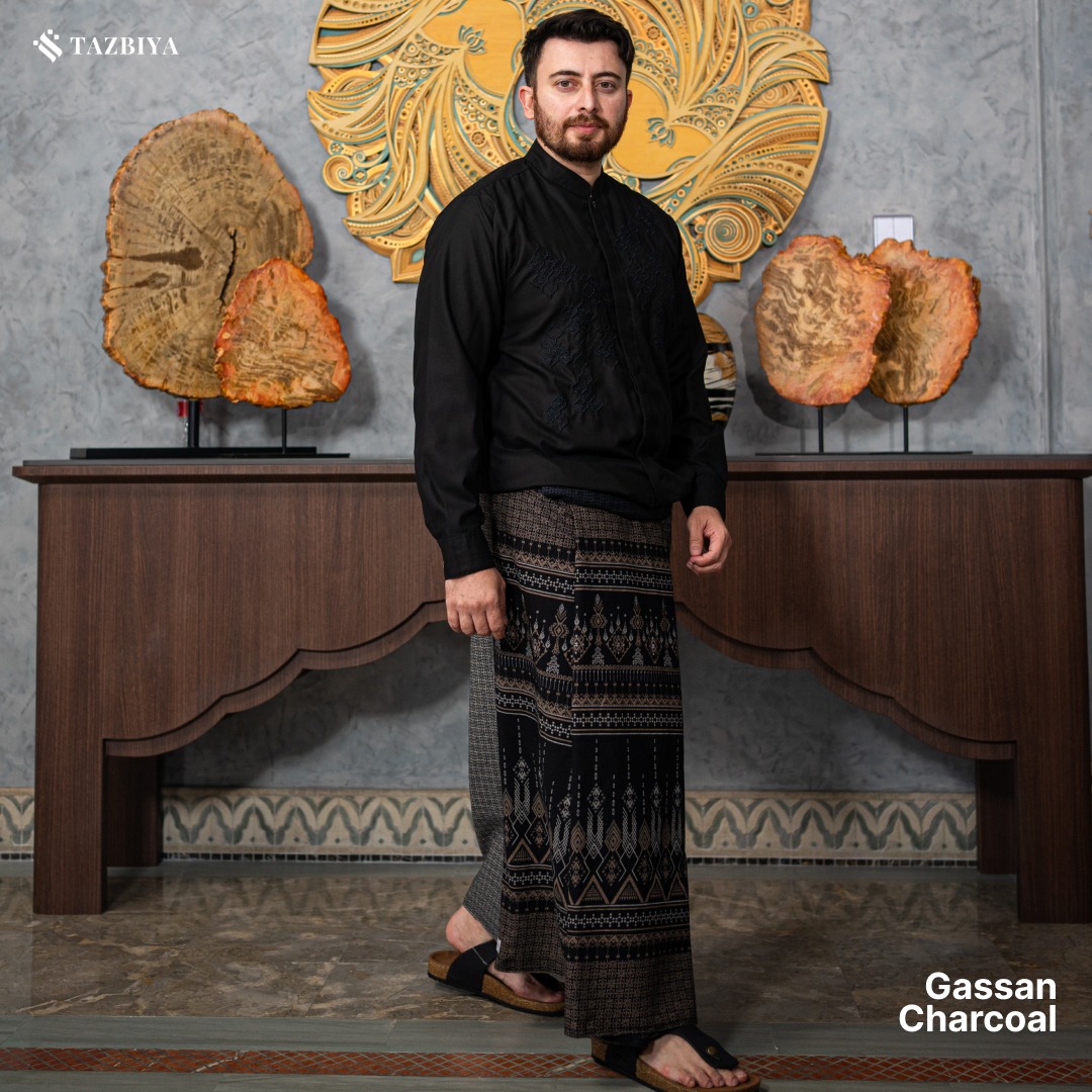 TAZBIYA PRAYER-SET SARUNG KATUN GASSAN SERIES I SARUNG LAKI LAKI DEWASA MOTIF
