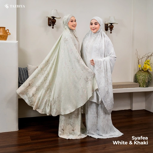 Image of TAZBIYA MUKENA SYAFEA SERIES | MUKENA DEWASA RAYON SAJADAH 2IN1