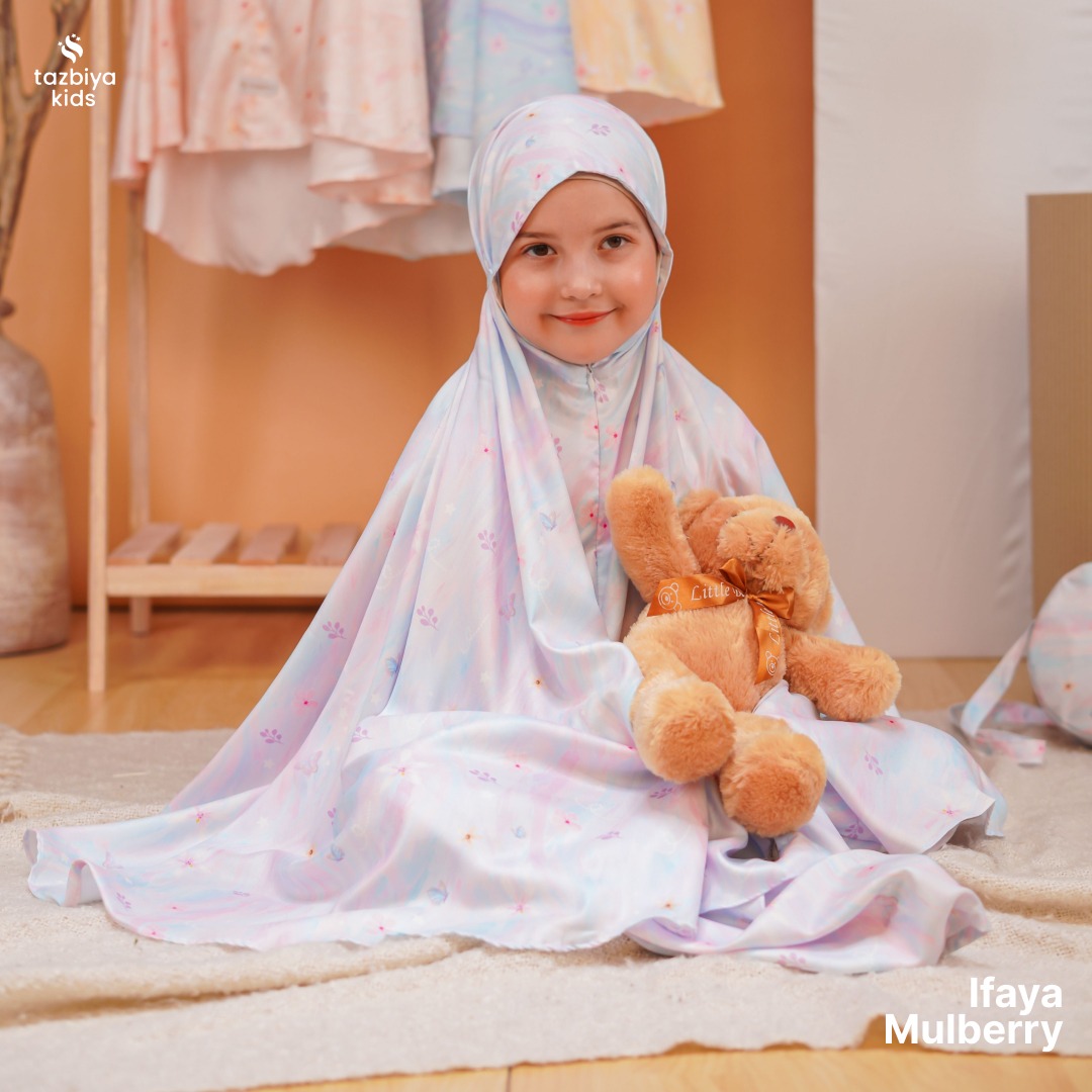 TAZBIYA MUKENA ANAK COTTON IFAYA SERIES | Mukena Anak Motif TK SD SMP | Mukena Anak 4-14 Tahun