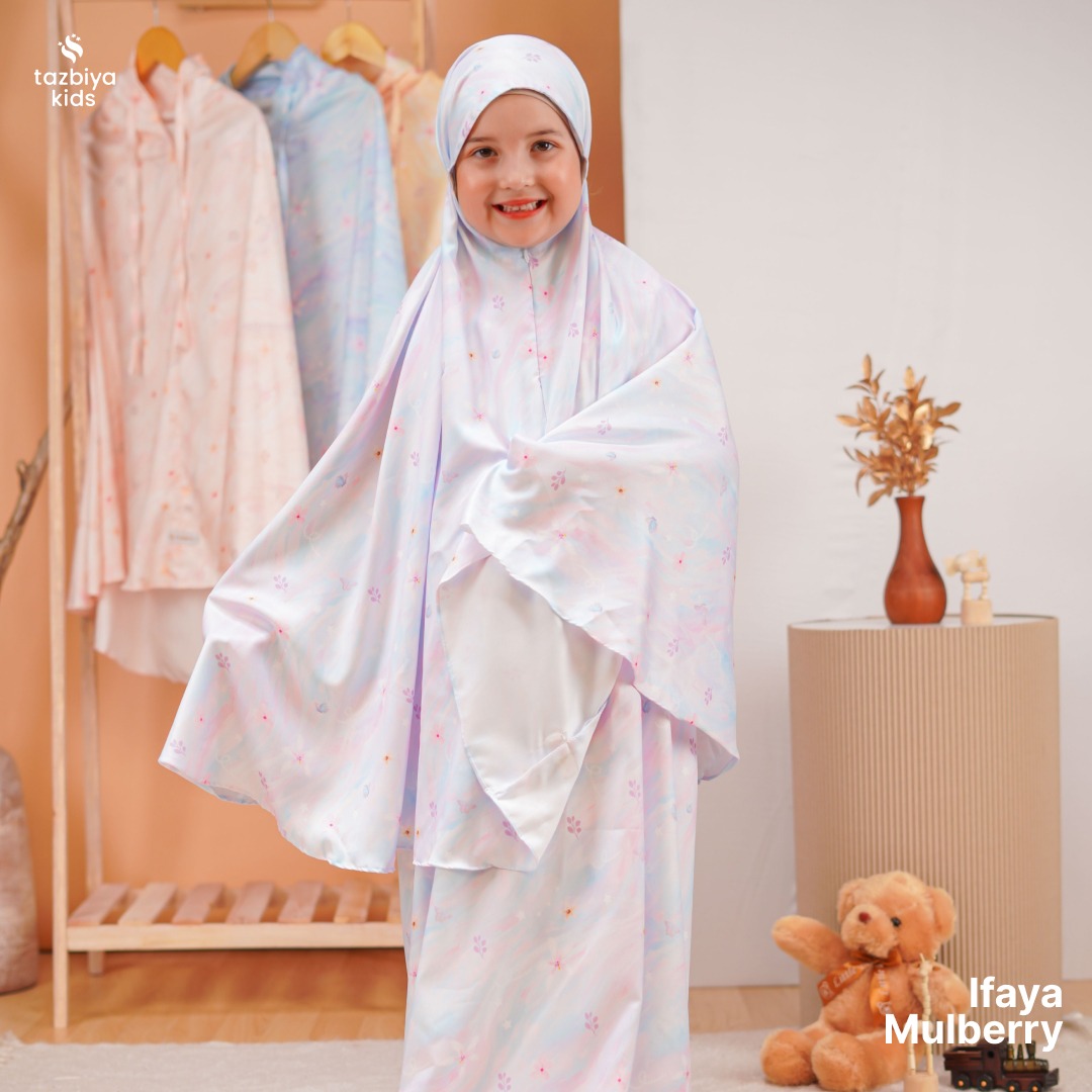 TAZBIYA MUKENA ANAK COTTON IFAYA SERIES | Mukena Anak Motif TK SD SMP | Mukena Anak 4-14 Tahun