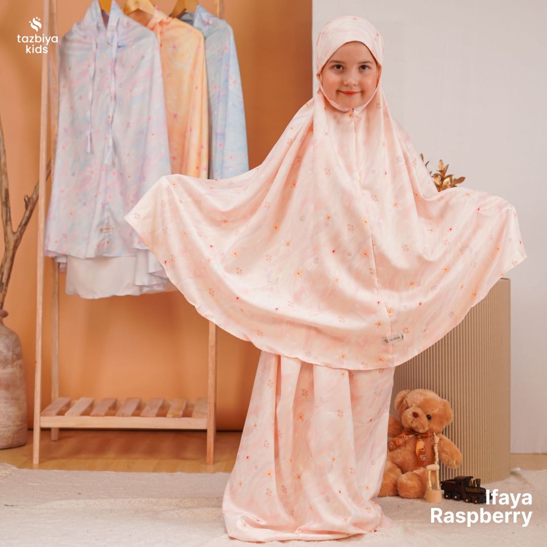 TAZBIYA MUKENA ANAK COTTON IFAYA SERIES | Mukena Anak Motif TK SD SMP | Mukena Anak 4-14 Tahun