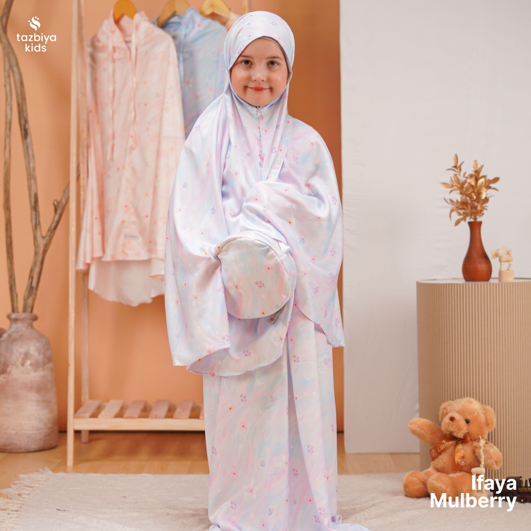TAZBIYA MUKENA ANAK COTTON IFAYA SERIES | Mukena Anak Motif TK SD SMP | Mukena Anak 4-14 Tahun