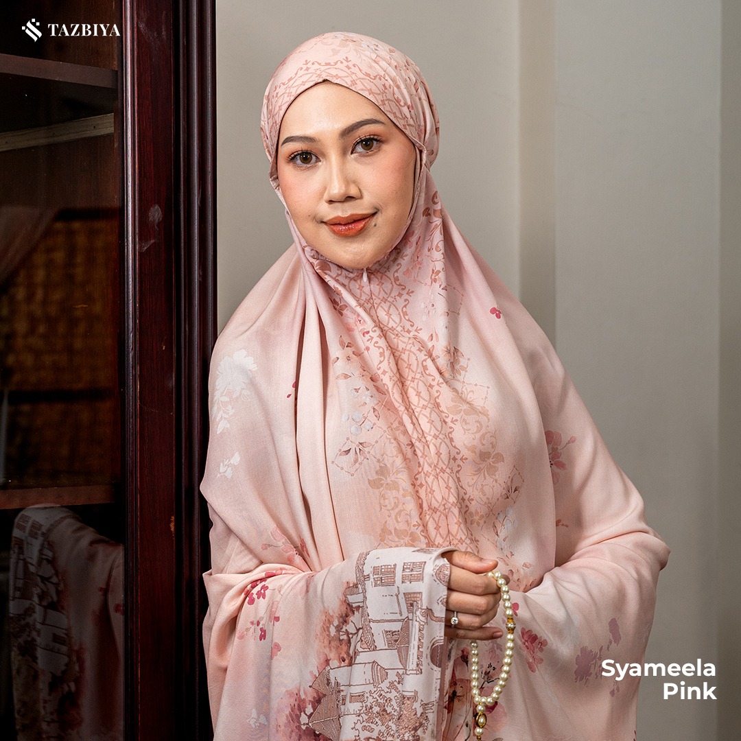 TAZBIYA MUKENA PREMIUM RAYON WATERCOLOR SYAMEELA SERIES ALLSIZE