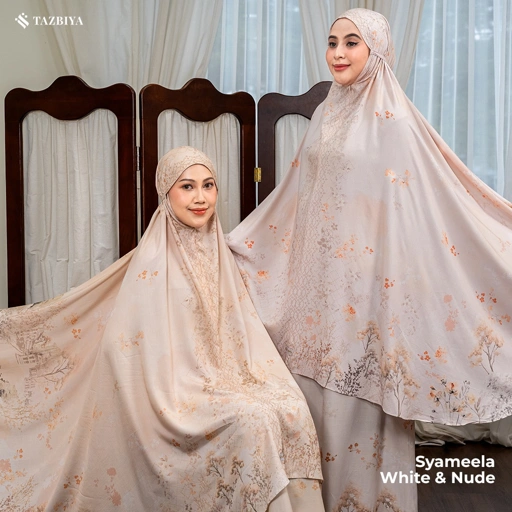 Image of TAZBIYA MUKENA PREMIUM RAYON WATERCOLOR SYAMEELA SERIES ALLSIZE