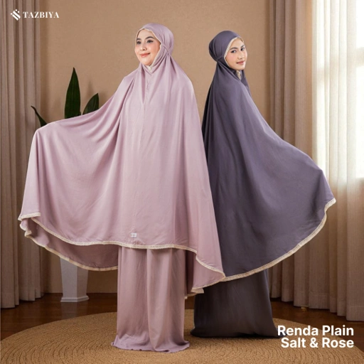 Image of TAZBIYA MUKENA DEWASA PREMIUM JUMBO RENDA PLAIN POLOS