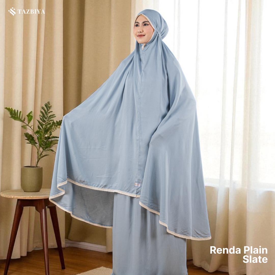 TAZBIYA MUKENA DEWASA PREMIUM JUMBO RENDA PLAIN POLOS