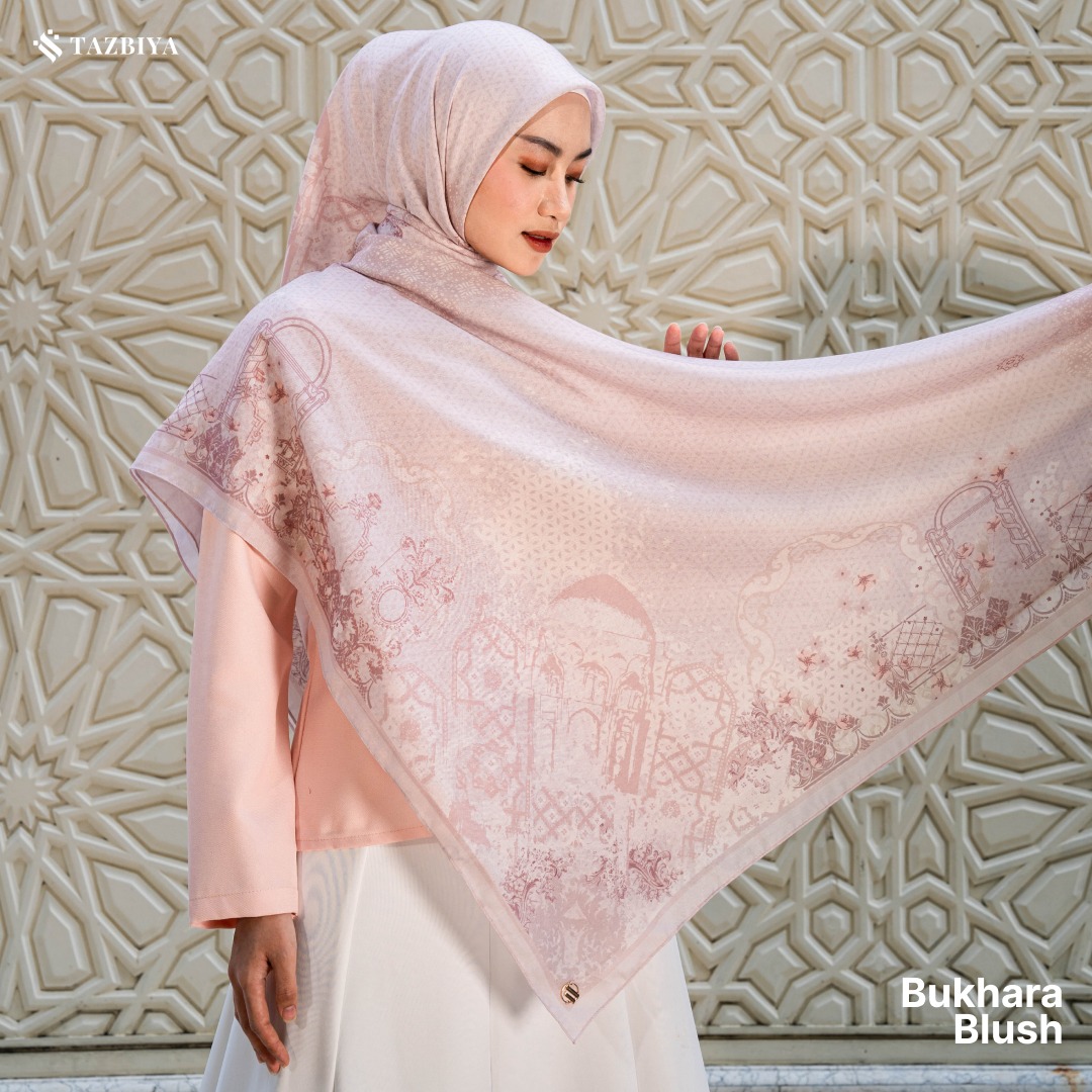 TAZBIYA SCARF - BUKHARA SERIES I TAZBIYA HIJAB VOAL MOTIF JAHIT TEPI