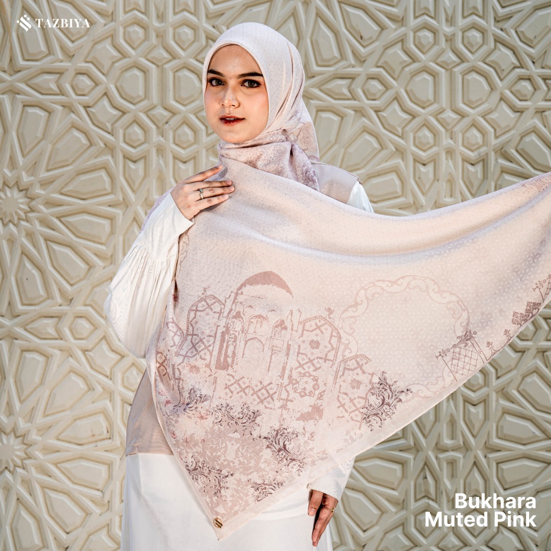 TAZBIYA SCARF - BUKHARA SERIES I TAZBIYA HIJAB VOAL MOTIF JAHIT TEPI