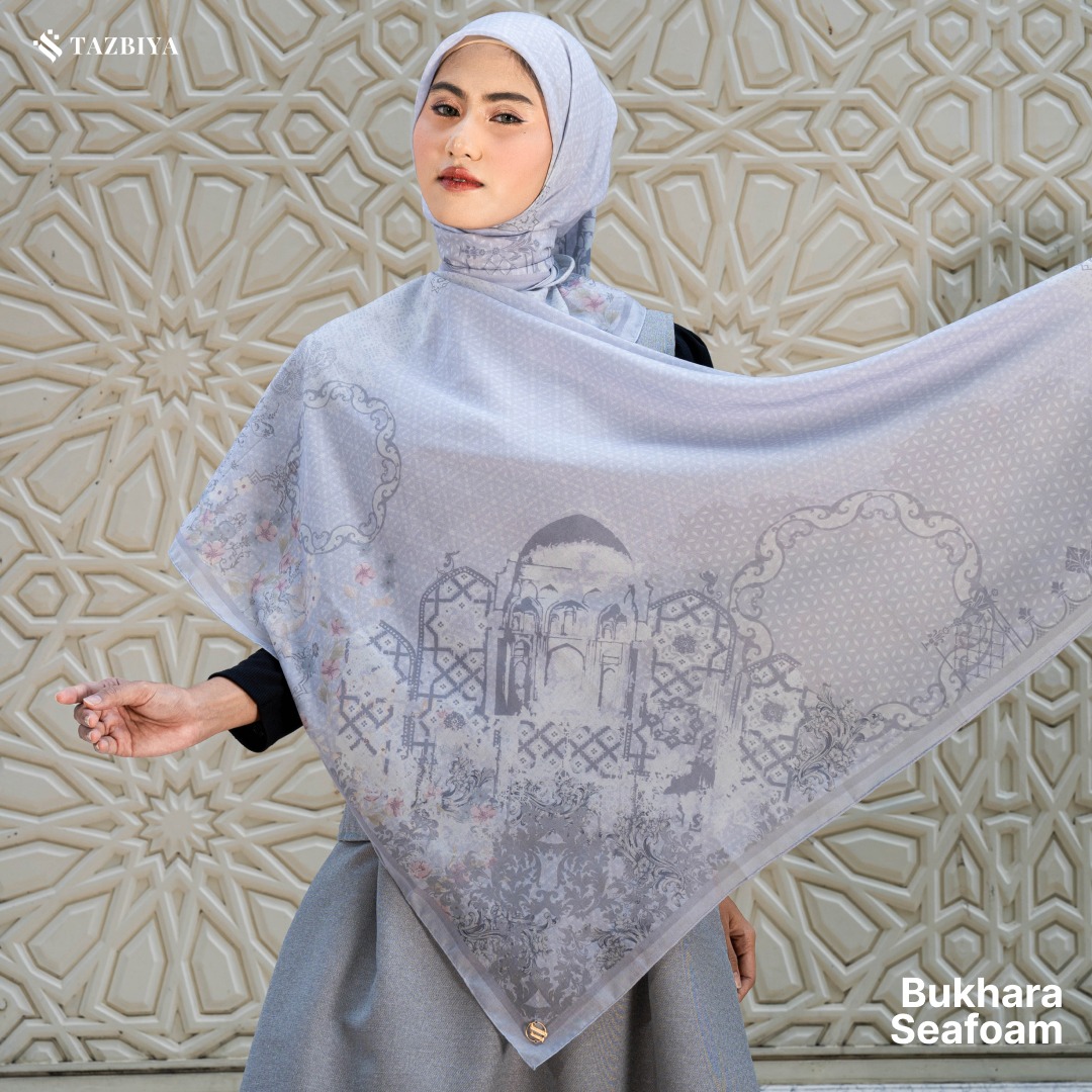 TAZBIYA SCARF - BUKHARA SERIES I TAZBIYA HIJAB VOAL MOTIF JAHIT TEPI