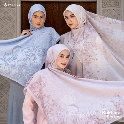 Image of TAZBIYA SCARF - BUKHARA SERIES I TAZBIYA HIJAB VOAL MOTIF JAHIT TEPI