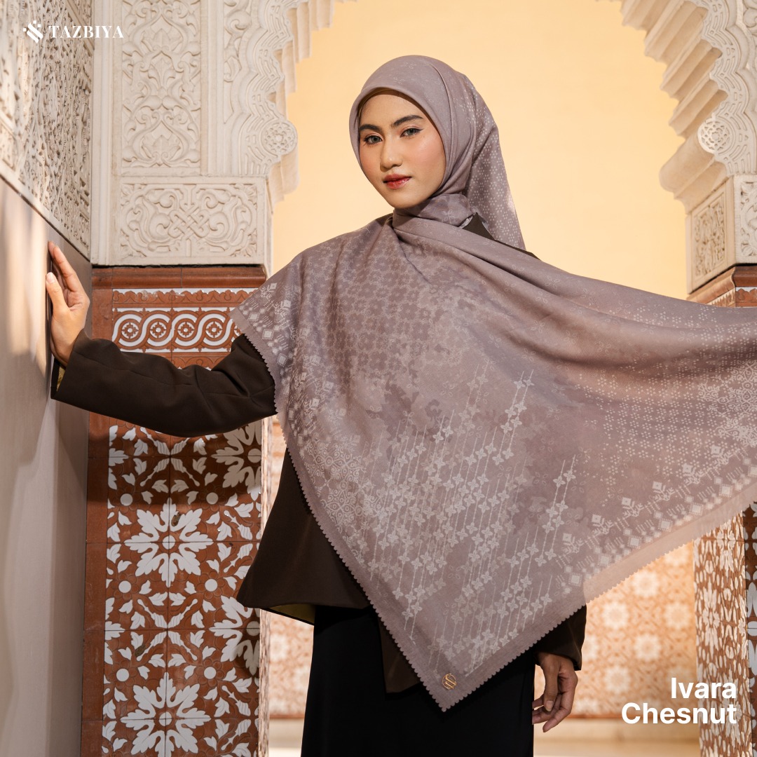 TAZBIYA SCARF - IVARA SERIES I TAZBIYA HIJAB VOAL MOTIF LASER CUT