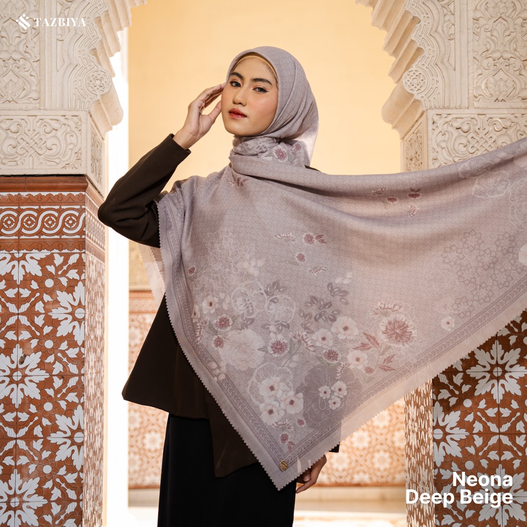 HIJAB SCARF BY TAZBIYA MOTIF NEONA I HIJAB VOAL LASER CUT