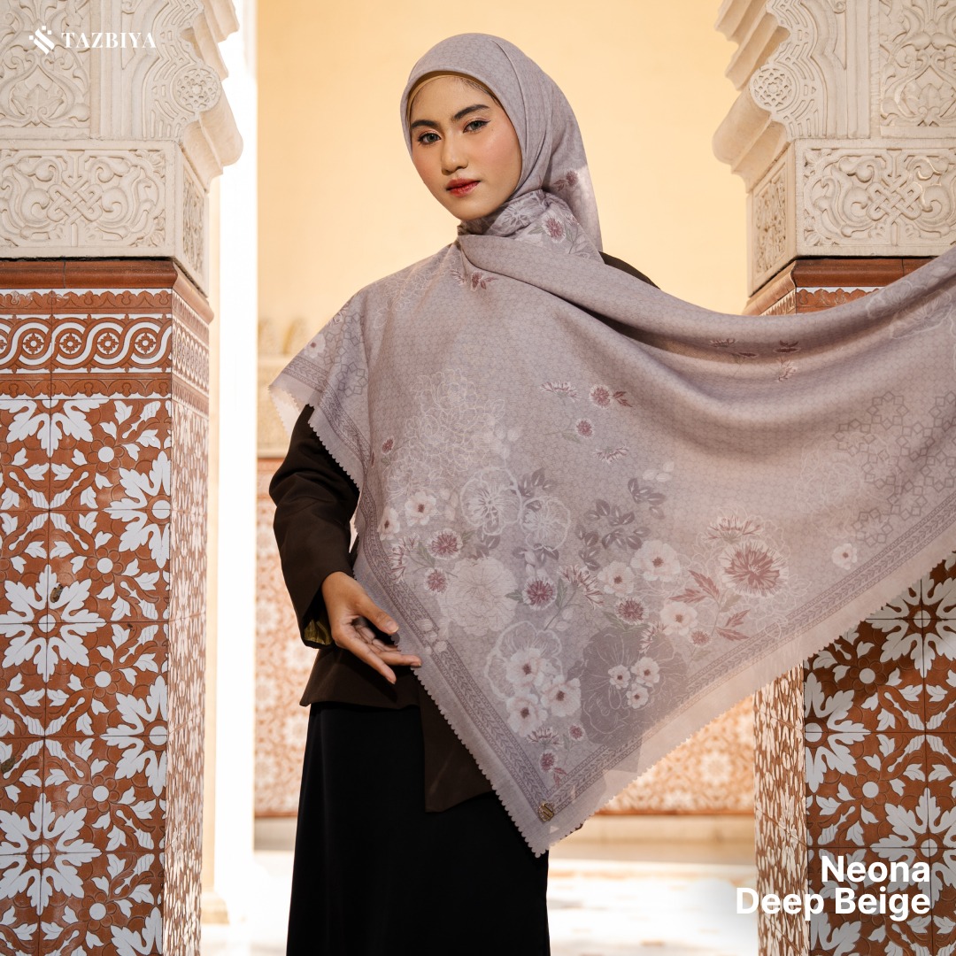HIJAB SCARF BY TAZBIYA MOTIF NEONA I HIJAB VOAL LASER CUT