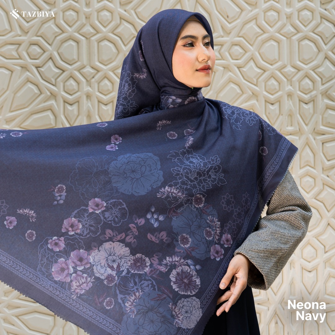 HIJAB SCARF BY TAZBIYA MOTIF NEONA I HIJAB VOAL LASER CUT