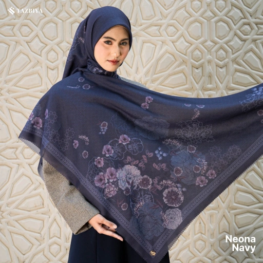 Image of HIJAB SCARF BY TAZBIYA MOTIF NEONA I HIJAB VOAL LASER CUT