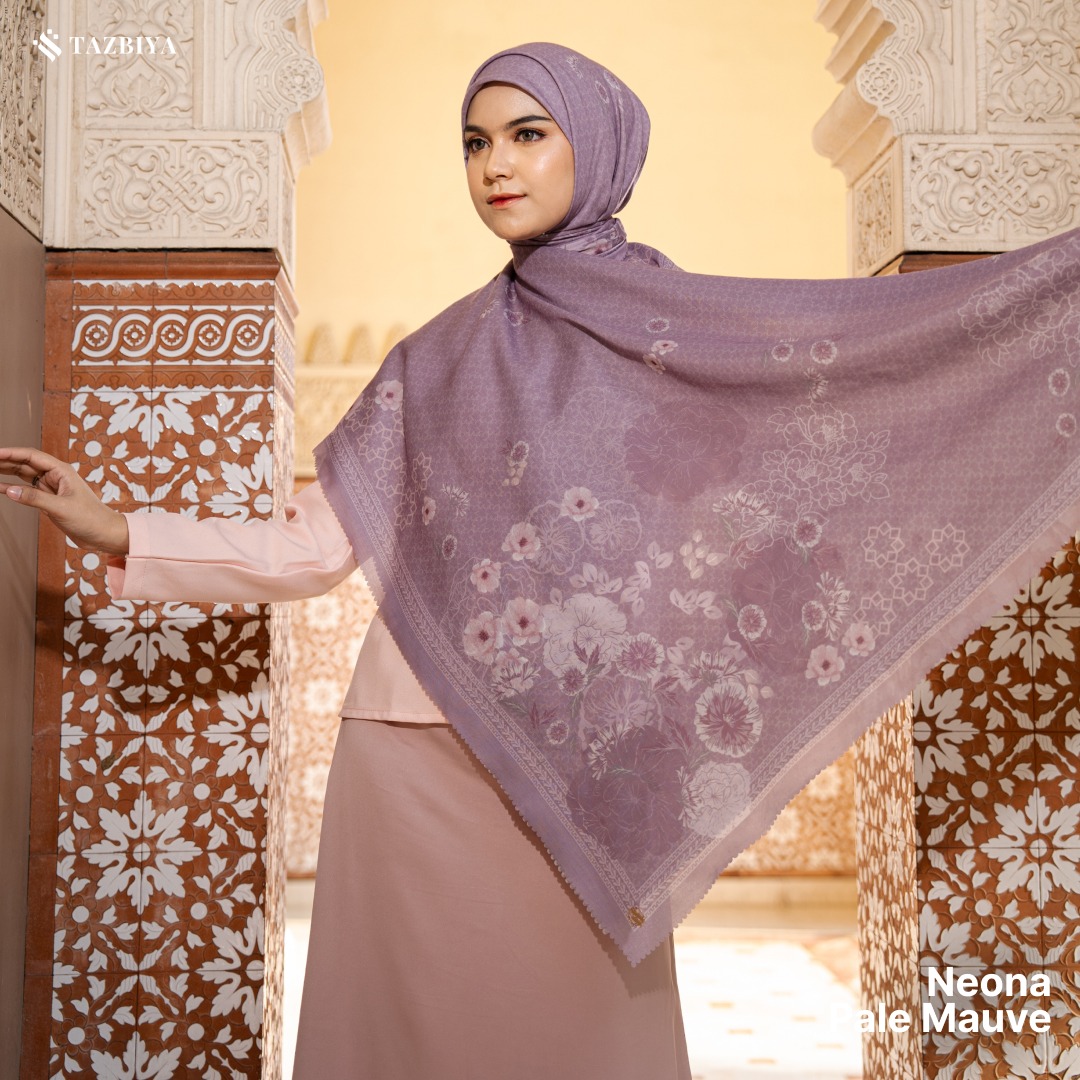 HIJAB SCARF BY TAZBIYA MOTIF NEONA I HIJAB VOAL LASER CUT