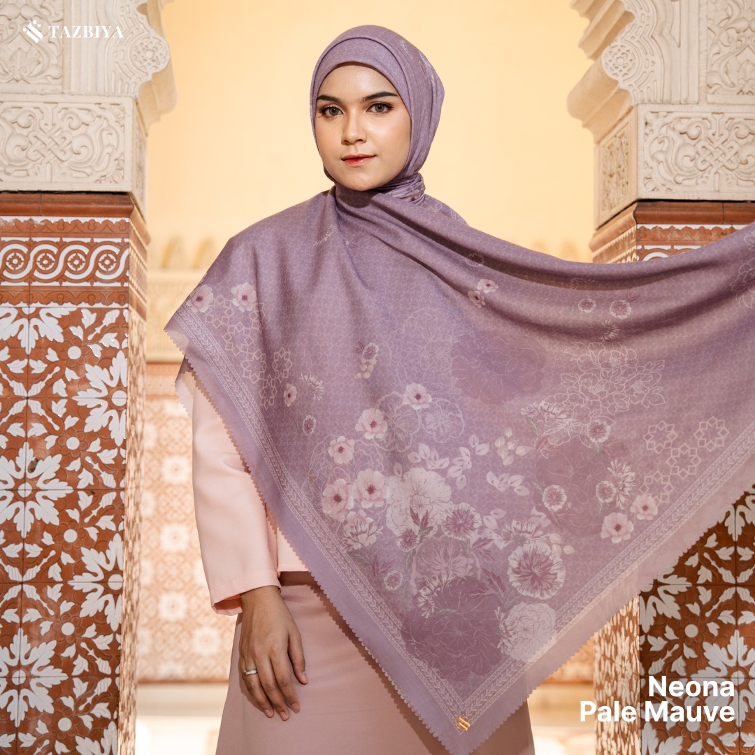 HIJAB SCARF BY TAZBIYA MOTIF NEONA I HIJAB VOAL LASER CUT