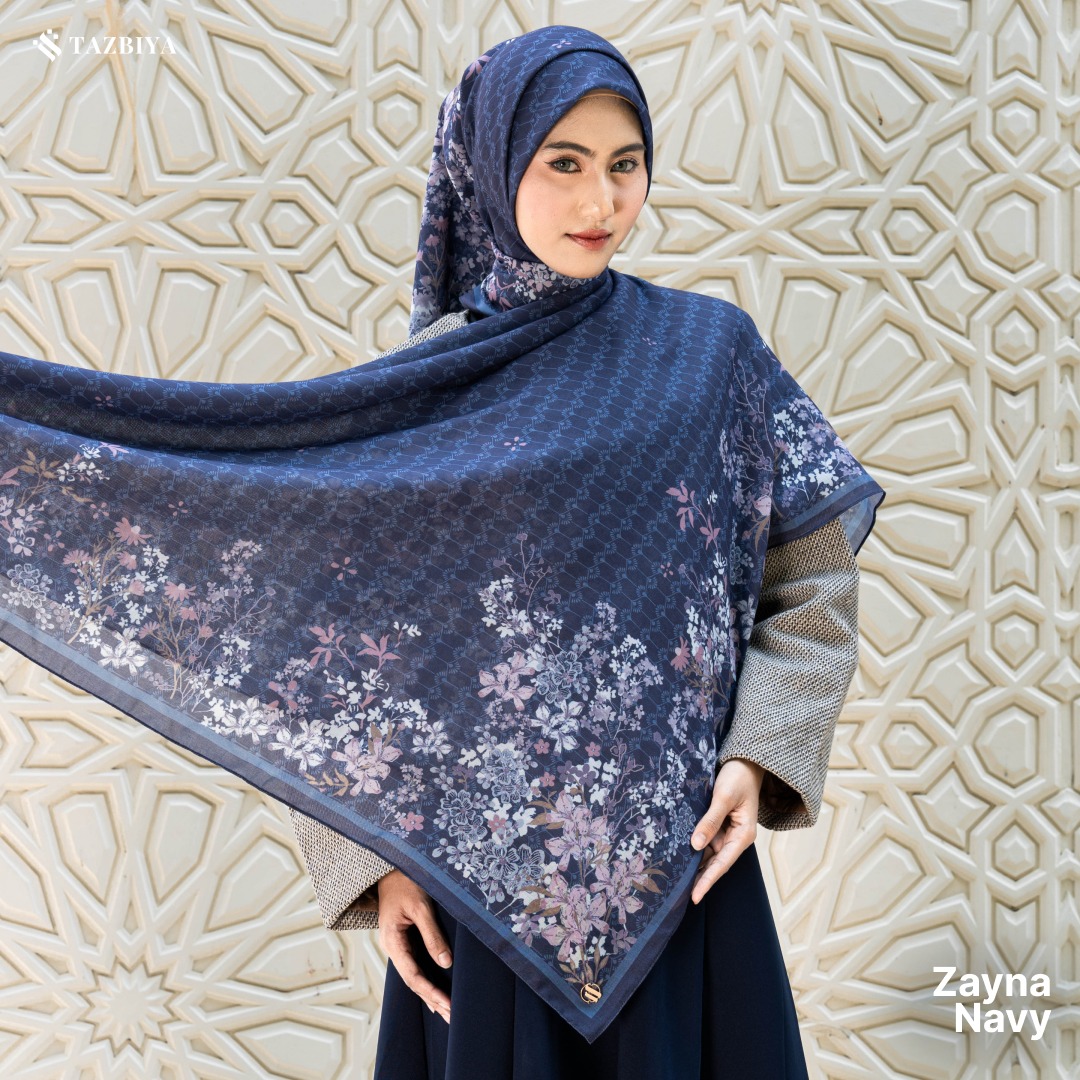 TAZBIYA SCARF - ZAYNA SERIES I TAZBIYA HIJAB VOAL MOTIF JAHIT TEPI