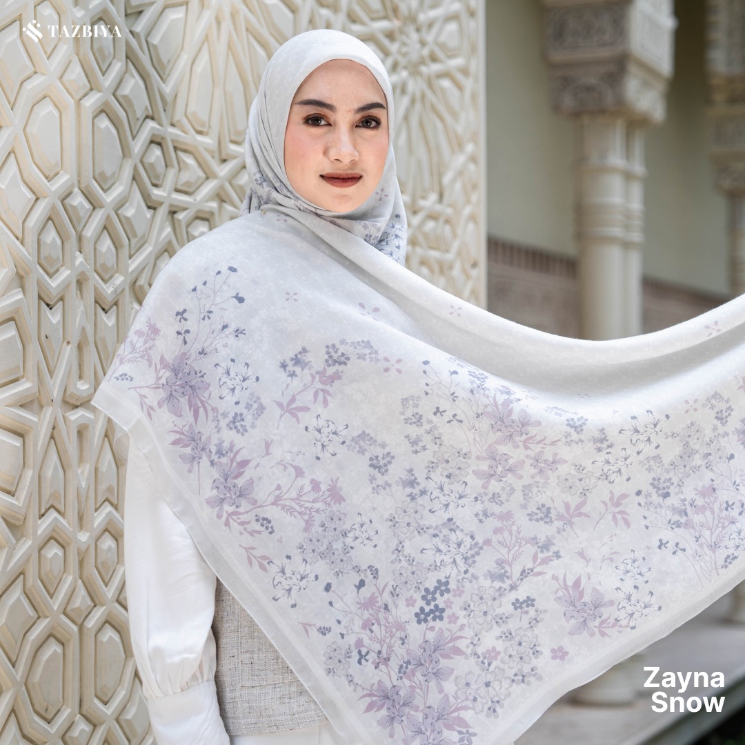 TAZBIYA SCARF - ZAYNA SERIES I TAZBIYA HIJAB VOAL MOTIF JAHIT TEPI