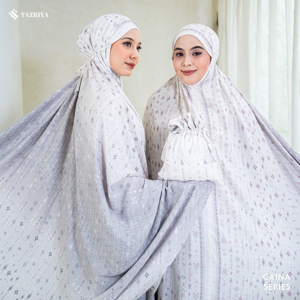 TAZBIYA MUKENA CAINA SERIES | MUKENA DEWASA RAYON SAJADAH PREMIUM 2IN1