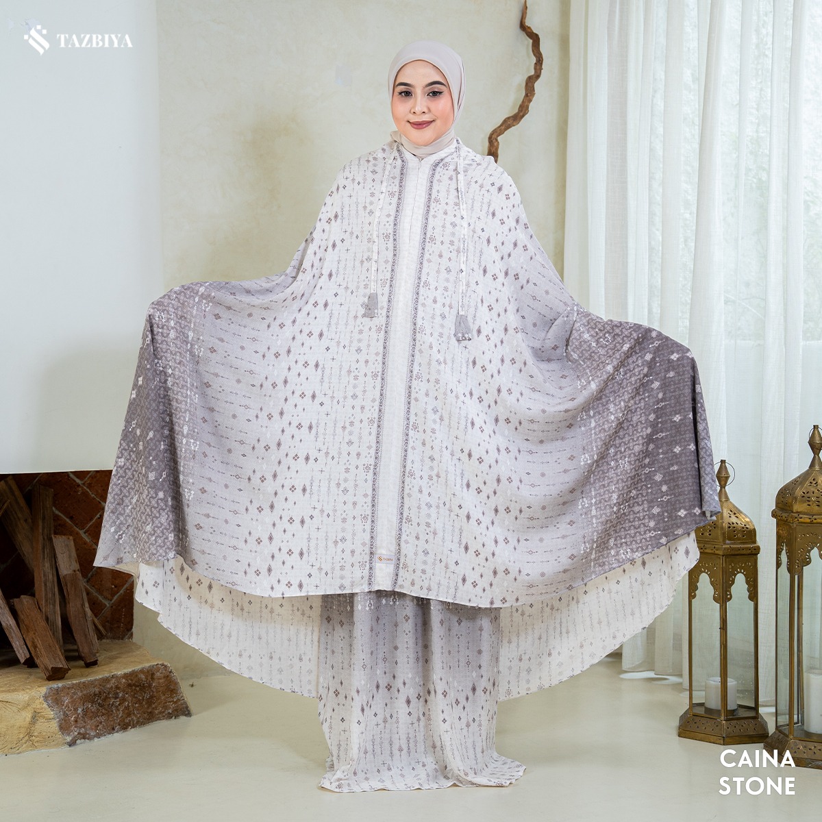 TAZBIYA MUKENA CAINA SERIES | MUKENA DEWASA RAYON SAJADAH PREMIUM 2IN1
