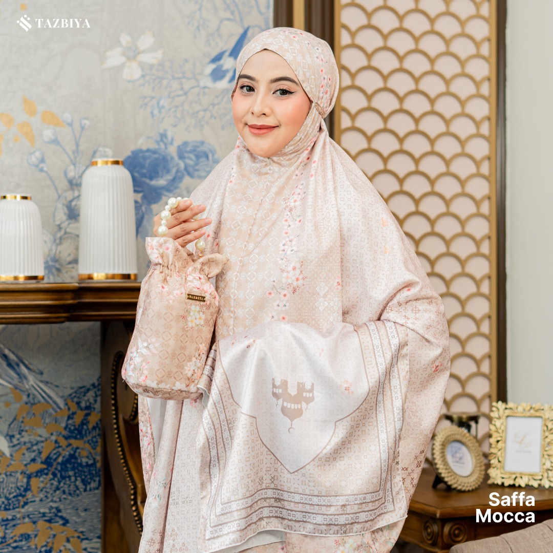 TAZBIYA MUKENA PREMIUM COTTON EMBOSS SAFFA SERIES ALLSIZE