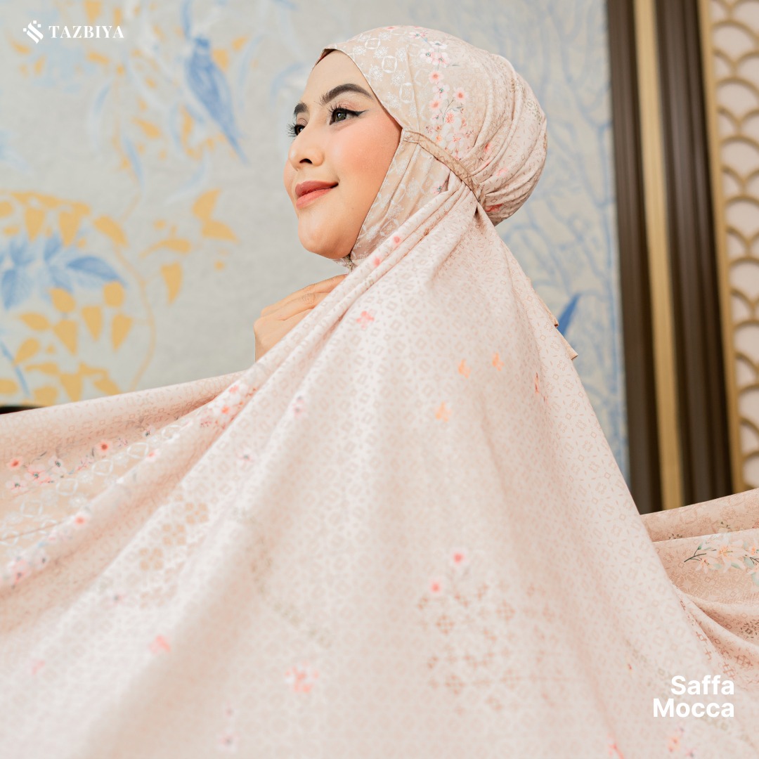 TAZBIYA MUKENA PREMIUM COTTON EMBOSS SAFFA SERIES ALLSIZE