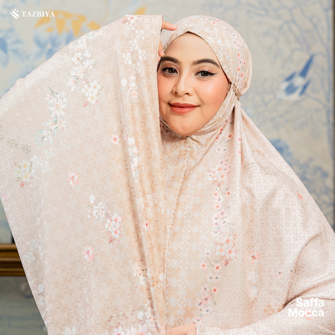 TAZBIYA MUKENA PREMIUM COTTON EMBOSS SAFFA SERIES ALLSIZE