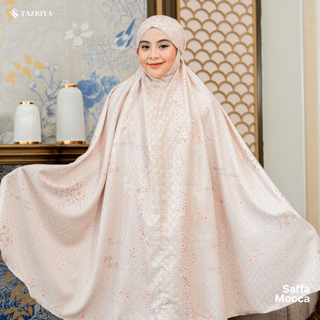 TAZBIYA MUKENA PREMIUM COTTON EMBOSS SAFFA SERIES ALLSIZE