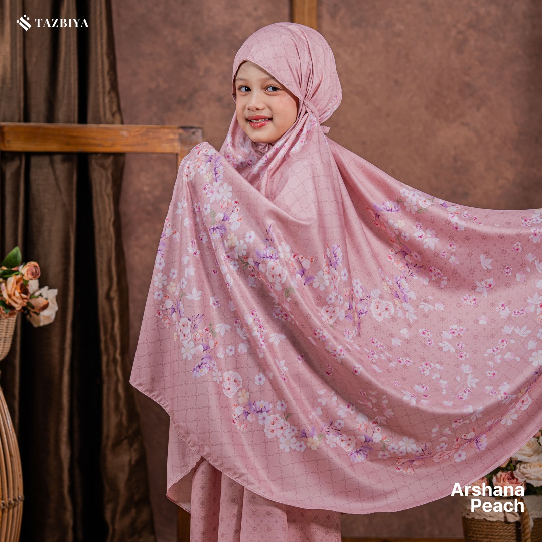 TAZBIYA MUKENA ANAK TRAVEL ARSHANA SERIES I Mukena Anak Motif TK SD SMP | Mukena Anak 4-14 Tahun | Mukena Travel Anak