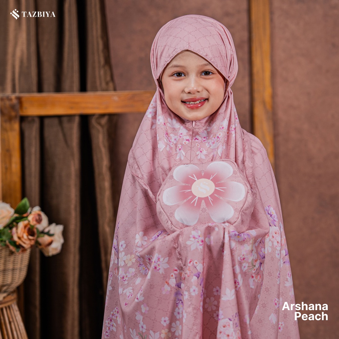 TAZBIYA MUKENA ANAK TRAVEL ARSHANA SERIES I Mukena Anak Motif TK SD SMP | Mukena Anak 4-14 Tahun | Mukena Travel Anak