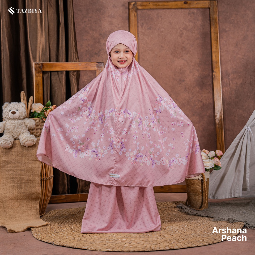 TAZBIYA MUKENA ANAK TRAVEL ARSHANA SERIES I Mukena Anak Motif TK SD SMP | Mukena Anak 4-14 Tahun | Mukena Travel Anak