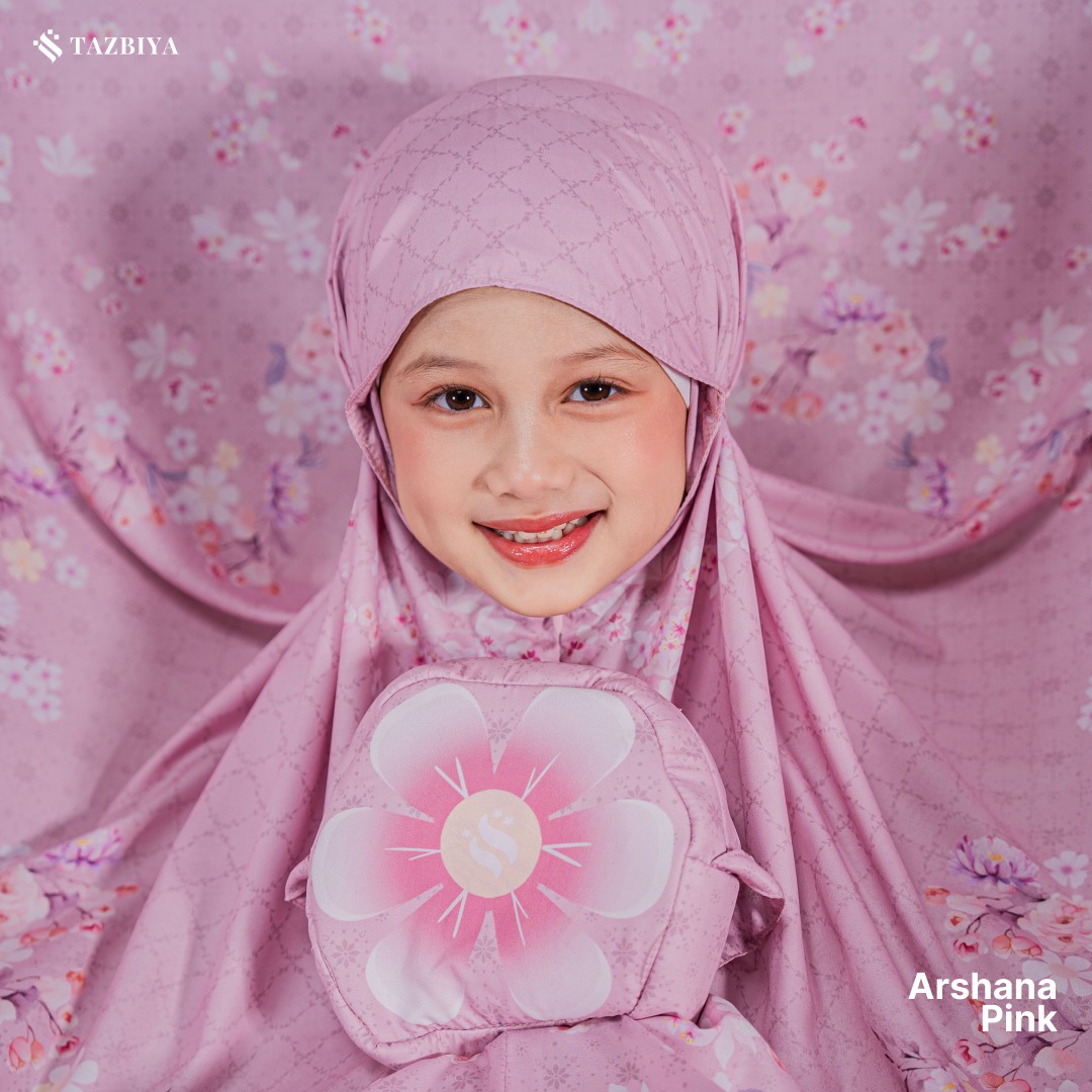 TAZBIYA MUKENA ANAK TRAVEL ARSHANA SERIES I Mukena Anak Motif TK SD SMP | Mukena Anak 4-14 Tahun | Mukena Travel Anak