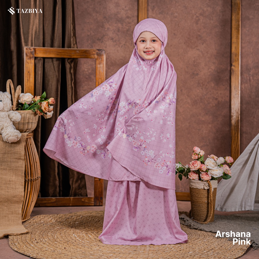 TAZBIYA MUKENA ANAK TRAVEL ARSHANA SERIES I Mukena Anak Motif TK SD SMP | Mukena Anak 4-14 Tahun | Mukena Travel Anak