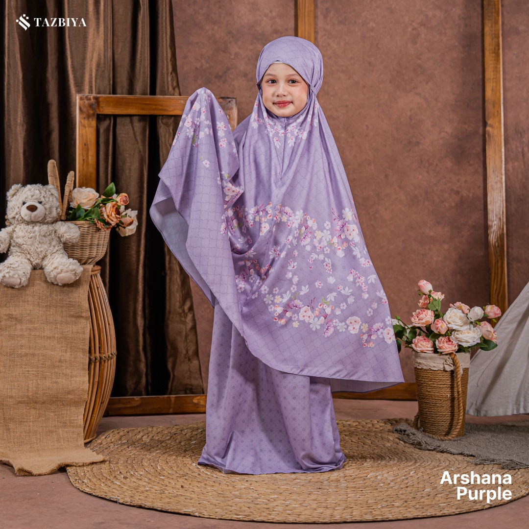 TAZBIYA MUKENA ANAK TRAVEL ARSHANA SERIES I Mukena Anak Motif TK SD SMP | Mukena Anak 4-14 Tahun | Mukena Travel Anak