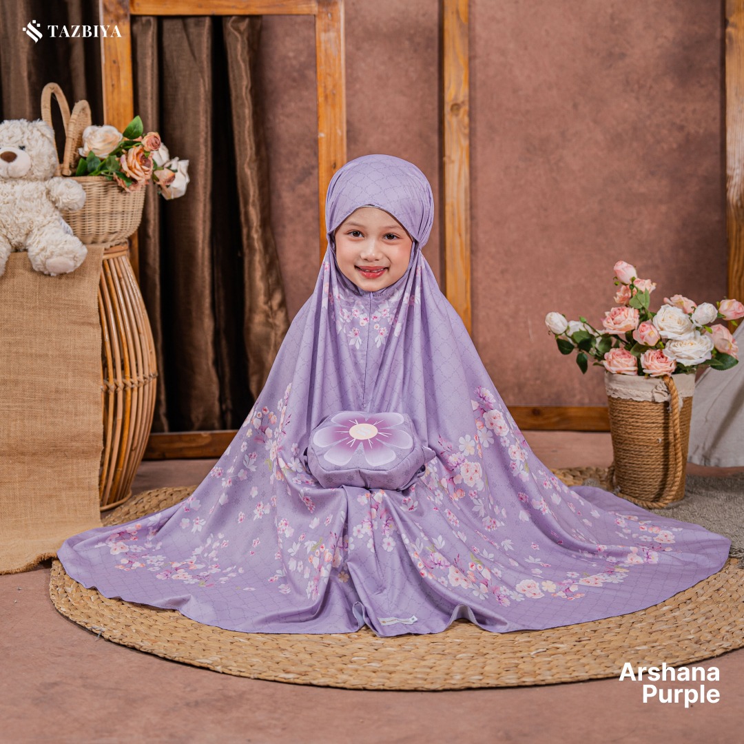 TAZBIYA MUKENA ANAK TRAVEL ARSHANA SERIES I Mukena Anak Motif TK SD SMP | Mukena Anak 4-14 Tahun | Mukena Travel Anak