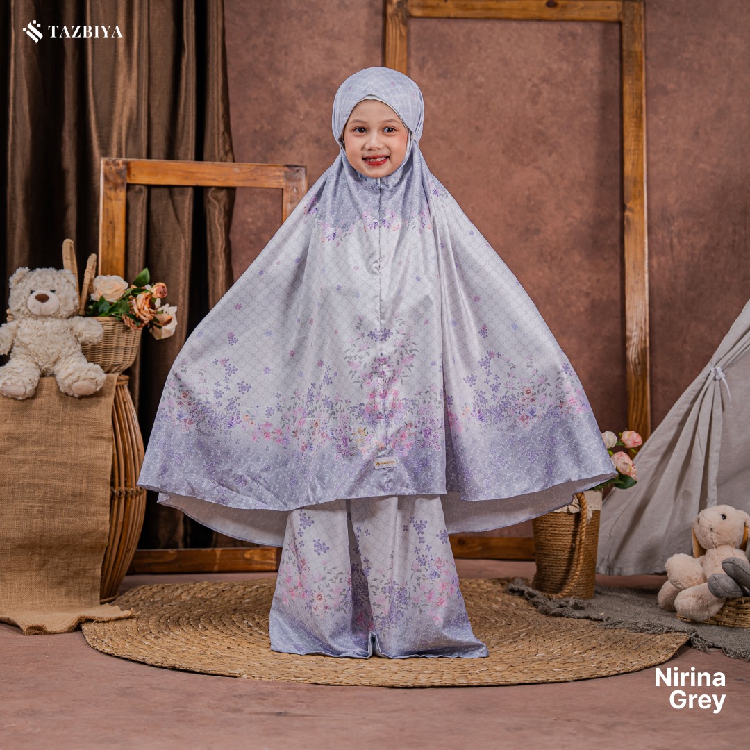TAZBIYA MUKENA ANAK COTTON NIRINA SERIES I Mukena Anak Motif TK SD SMP | Mukena Anak 4-14 Tahun