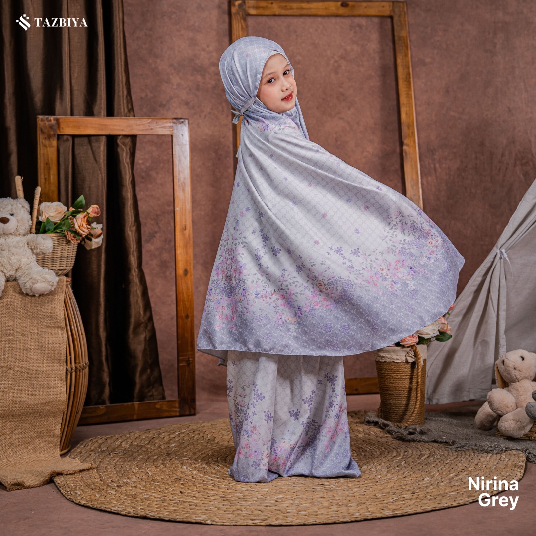 TAZBIYA MUKENA ANAK COTTON NIRINA SERIES I Mukena Anak Motif TK SD SMP | Mukena Anak 4-14 Tahun