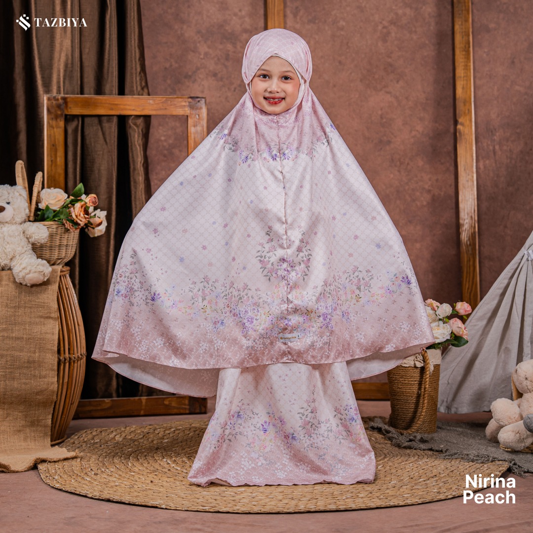 TAZBIYA MUKENA ANAK COTTON NIRINA SERIES I Mukena Anak Motif TK SD SMP | Mukena Anak 4-14 Tahun