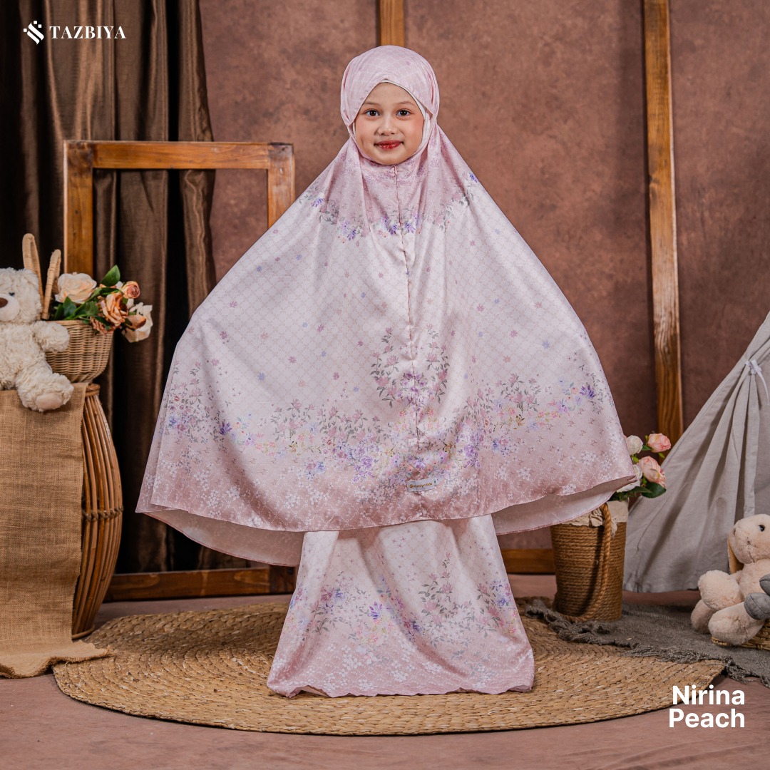 TAZBIYA MUKENA ANAK COTTON NIRINA SERIES I Mukena Anak Motif TK SD SMP | Mukena Anak 4-14 Tahun