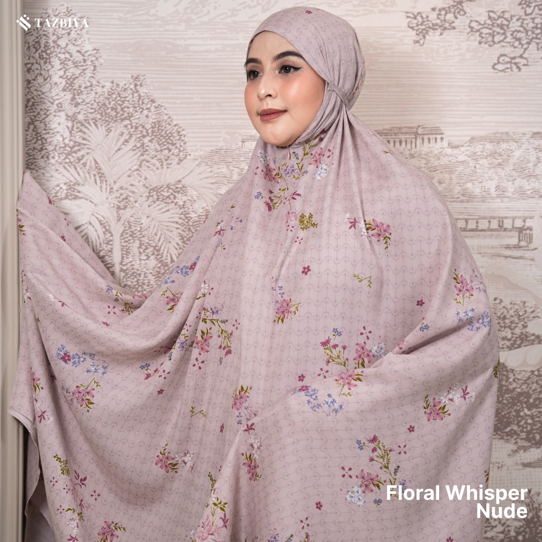MUKENA TAZBIYA SET SAJADAH 2IN1 FLORAL-WHISPER SERIES ALLSIZE