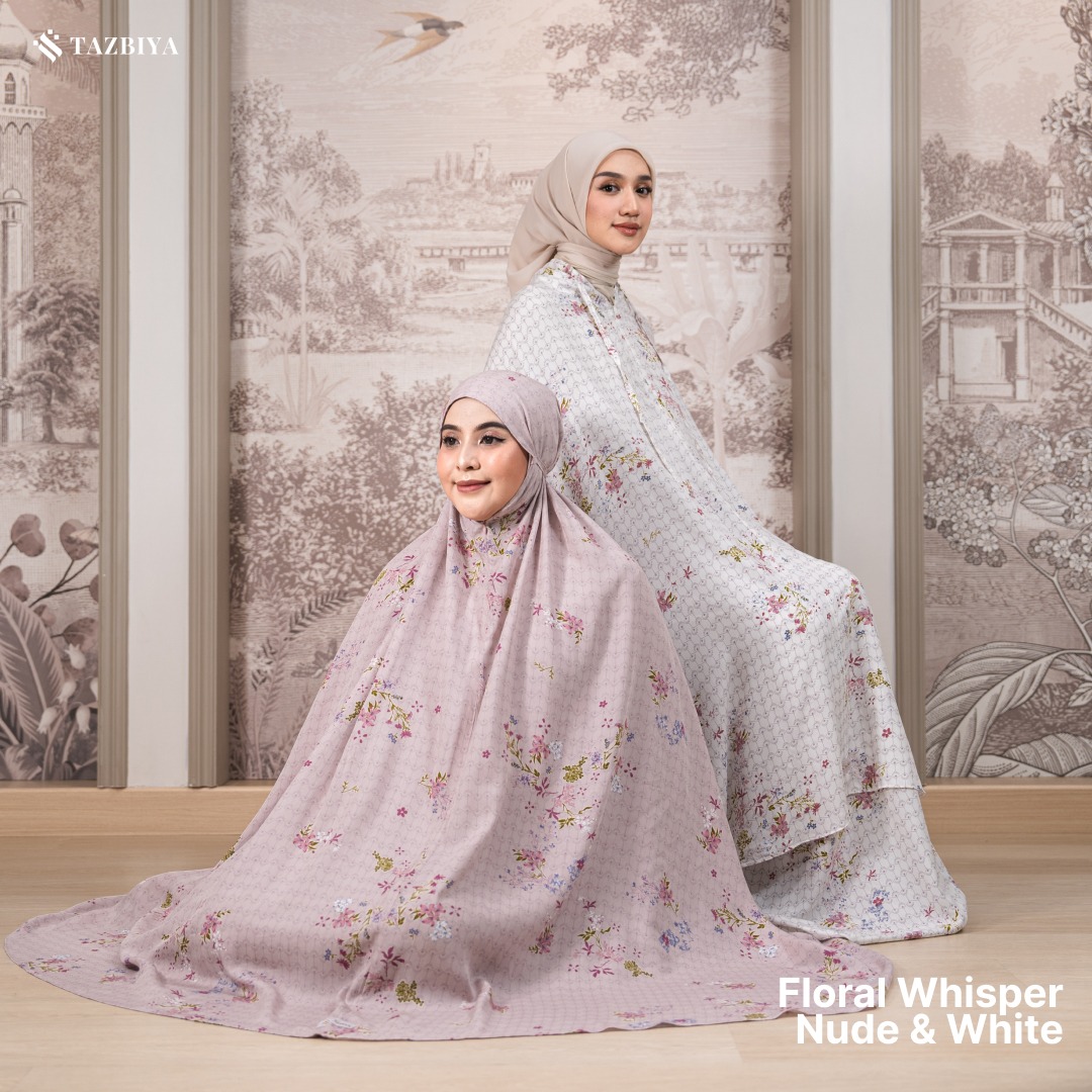 MUKENA TAZBIYA SET SAJADAH 2IN1 FLORAL-WHISPER SERIES ALLSIZE