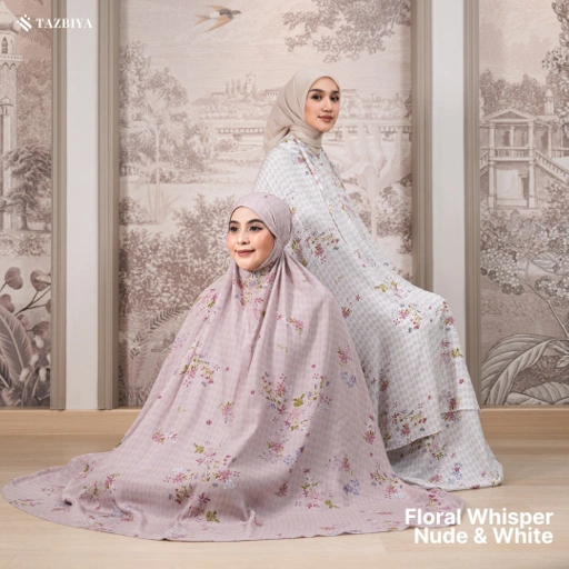 Image of MUKENA TAZBIYA SET SAJADAH 2IN1 FLORAL-WHISPER SERIES ALLSIZE