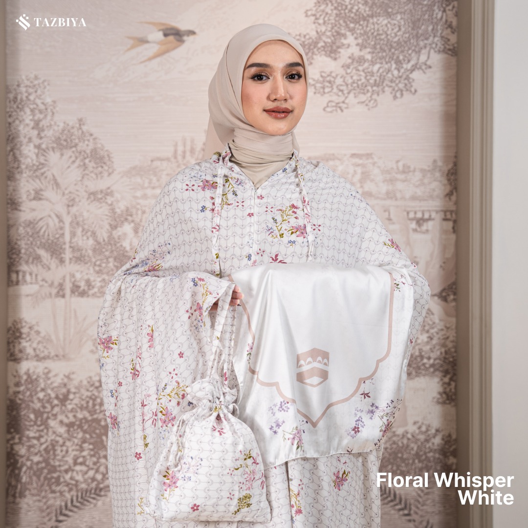 MUKENA TAZBIYA SET SAJADAH 2IN1 FLORAL-WHISPER SERIES ALLSIZE