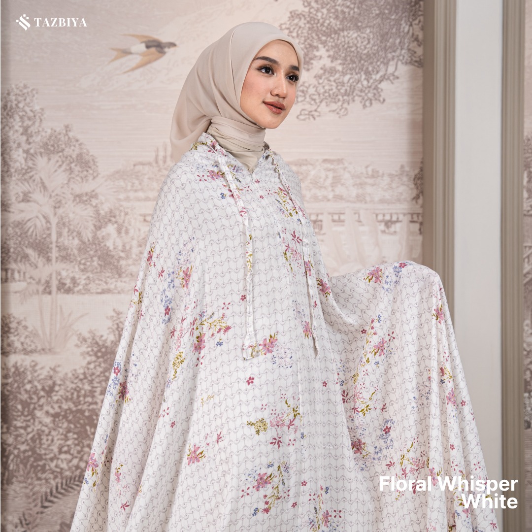 MUKENA TAZBIYA SET SAJADAH 2IN1 FLORAL-WHISPER SERIES ALLSIZE