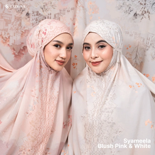 Image of TAZBIYA MUKENA PREMIUM RAYON WATERCOLOR SYAMEELA SERIES ALLSIZE
