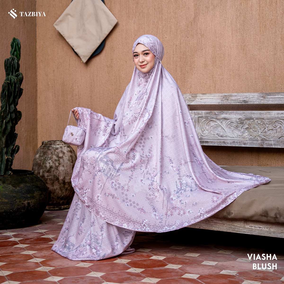 [NEW] TAZBIYA - Mukena Travel Premium 2 in 1 Sajadah Viasha Series (Mukena Travel Inovasi Bahan Halus Anti Berisik)